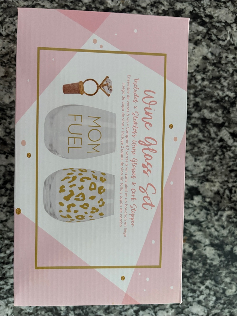wine glass set cheetah